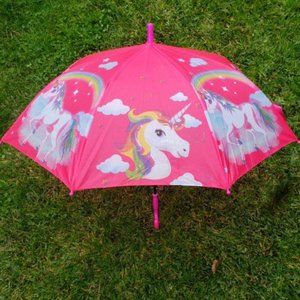 Girls/ Kids Auto Open Rainbow Unicorn Umbrella~ For Rain or Sun *FREE SHIPPING *